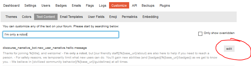 Searching for the greeting text