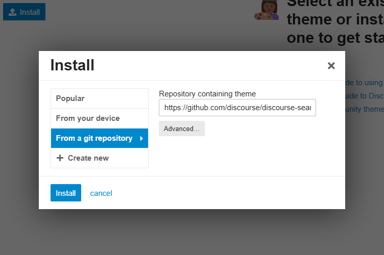 Install a theme component