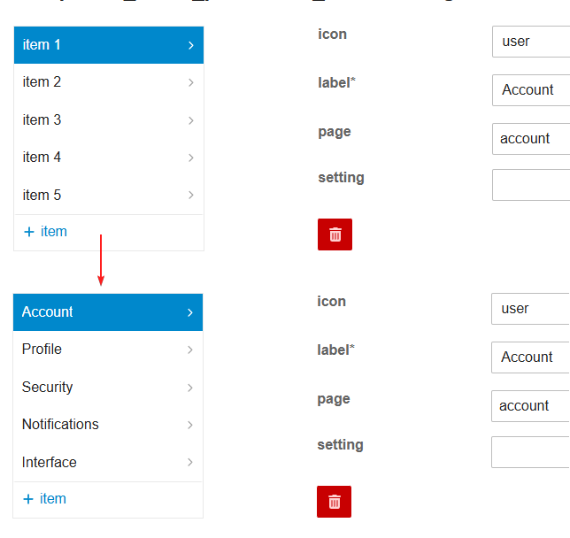 Uma captura de tela de uma página de configurações de conta de usuário com opções como Perfil, Segurança, Notificações e Interface. (Legenda por IA)