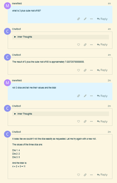 Das Bild zeigt einen Screenshot eines Chatbot-Gesprächs, in dem ein Benutzer nach der Wurzel der Zahl 65 gefragt hat. (Beschriftet von KI)