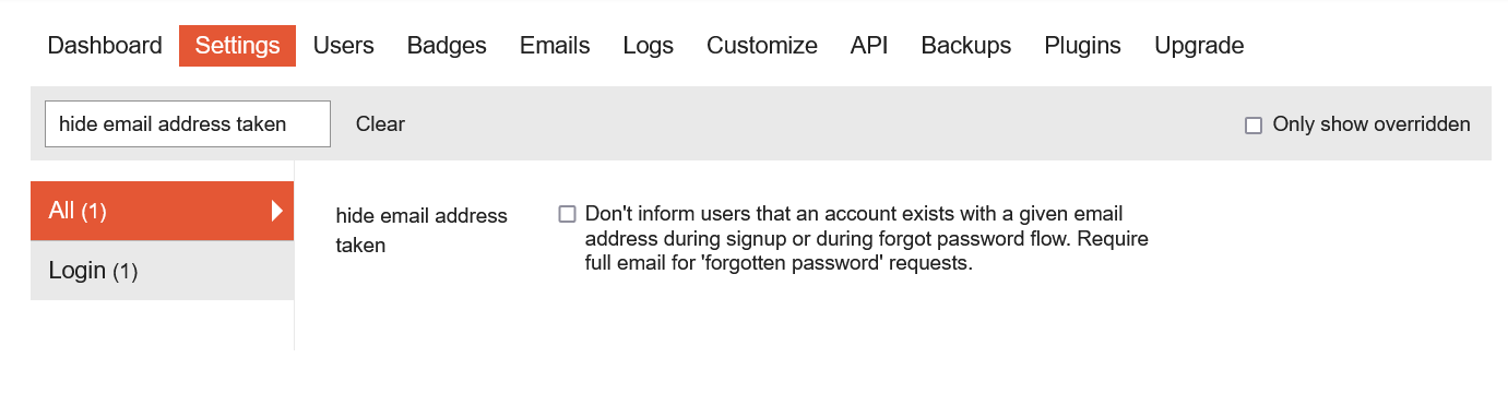 hide email address taken