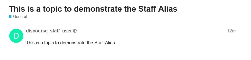 topic created using the alias