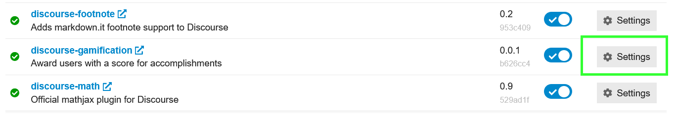 gamification settings