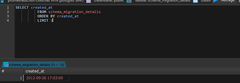 This image is an screenshot of a part of a code editor, specifically showing the code for a schema migration details creation. (Captioned by AI)