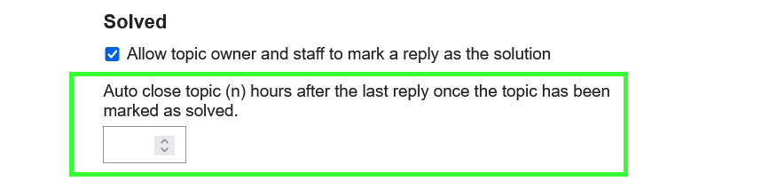 closed when solved category setting