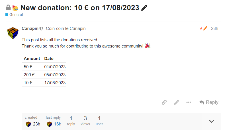 Tema de donaciones a actualizar
