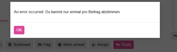 An error occurred: Du kannst nur einmal pro Beitrag abstimmen.