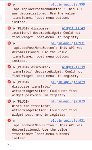 Dieses Bild zeigt sichtbare Fehler in einer IDE oder einem Code-Editor, in dem Plugins und API-Funktionen für eine WordPress-Discourse-Integration dekompiliert sind und nicht im Registrierungs-Cache gefunden werden können. (Beschriftet von KI)