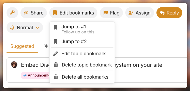 Easy bookmark access