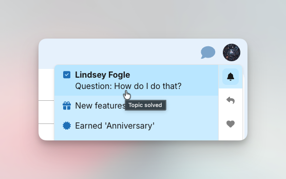 Notifying members when a topic is solved