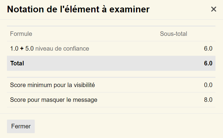Una imagen de una pantalla digital que muestra un formulario titulado "Notation de l'élément a examiner." (Subtitulado por IA)