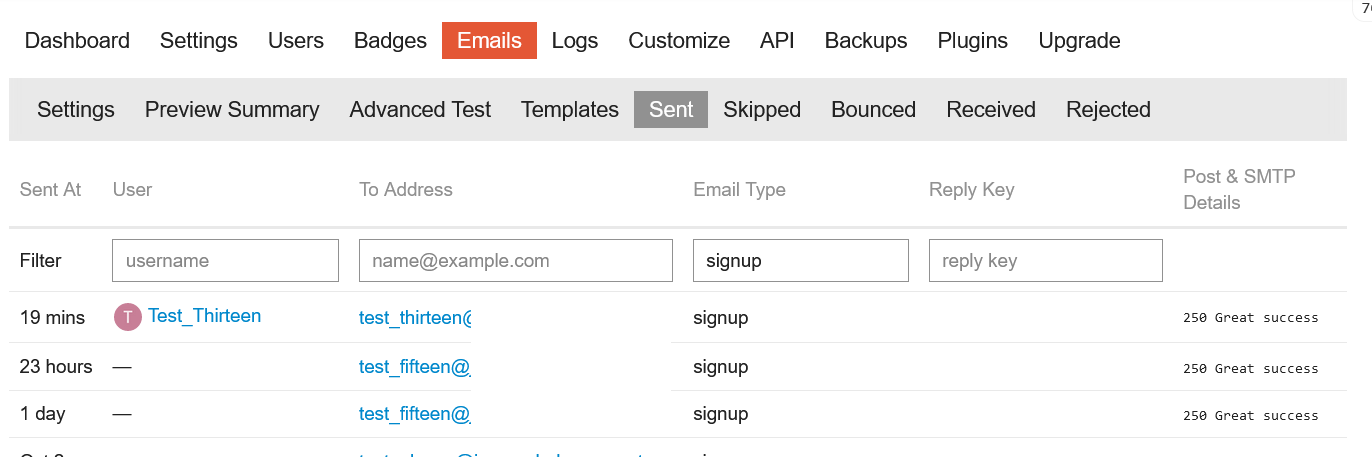 admin/email/sent - signup