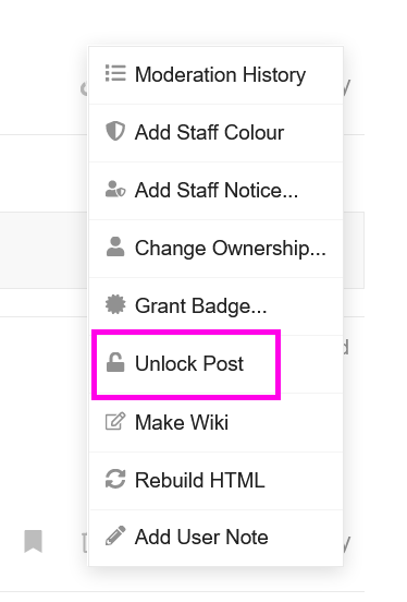 lock/unlock post