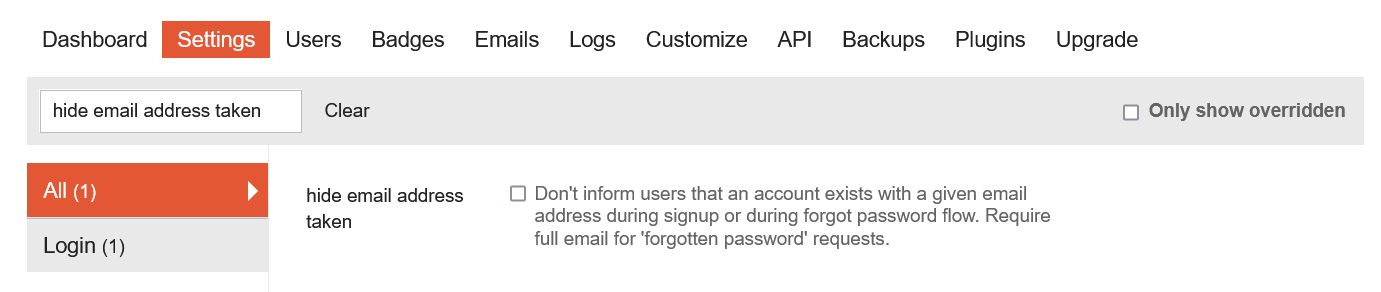 hide email address taken