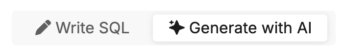 write with sql or generate with AI