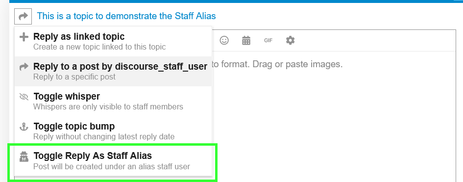 reply as staff alias