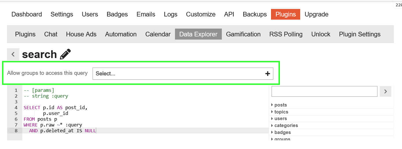 query available to groups